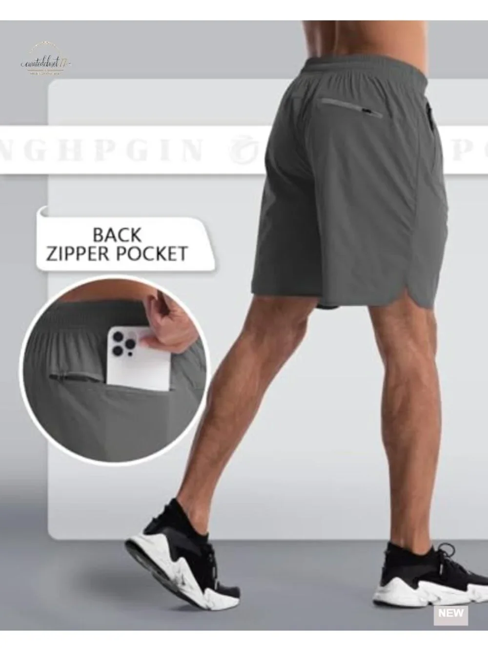 Mens Athletic Shorts Quick Dry 7 Inch Inseam with Pockets